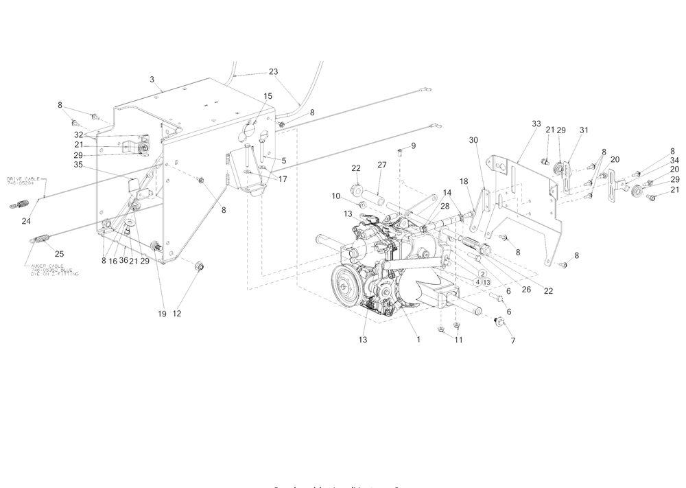 Transmission Diagram and Parts List for 3X34-INCHPROH (31AH8E4V710)(2019) Cub Cadet Snow Blower